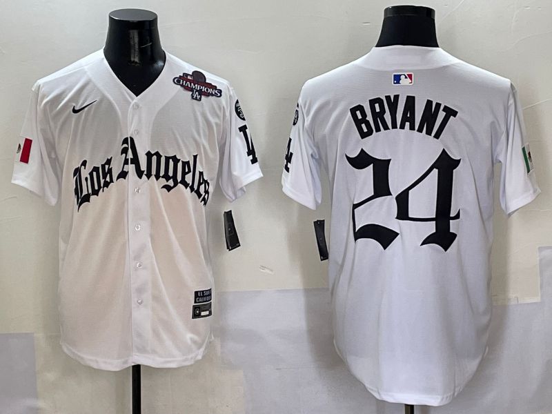Men Los Angeles Dodgers #24 Bryant White Five generations Joint Name 2025 Nike MLB Jersey style 11->los angeles dodgers->MLB Jersey